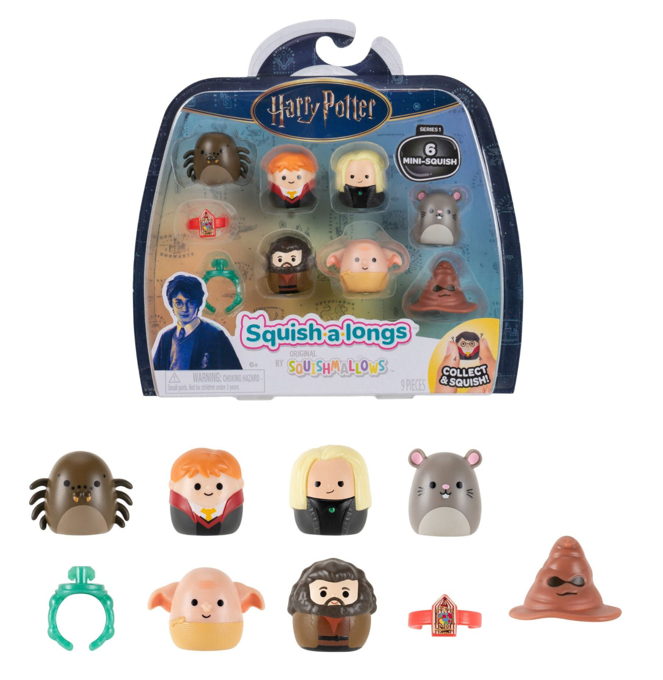 SQUISH-A-LONGS HARRY POTTER 6PK AST