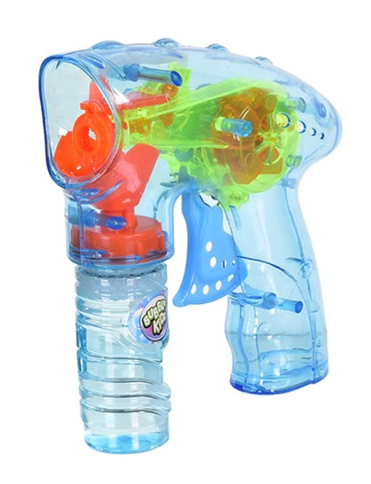 BUBBLE GUN LIGHT UP W 2PK SOLUTION
