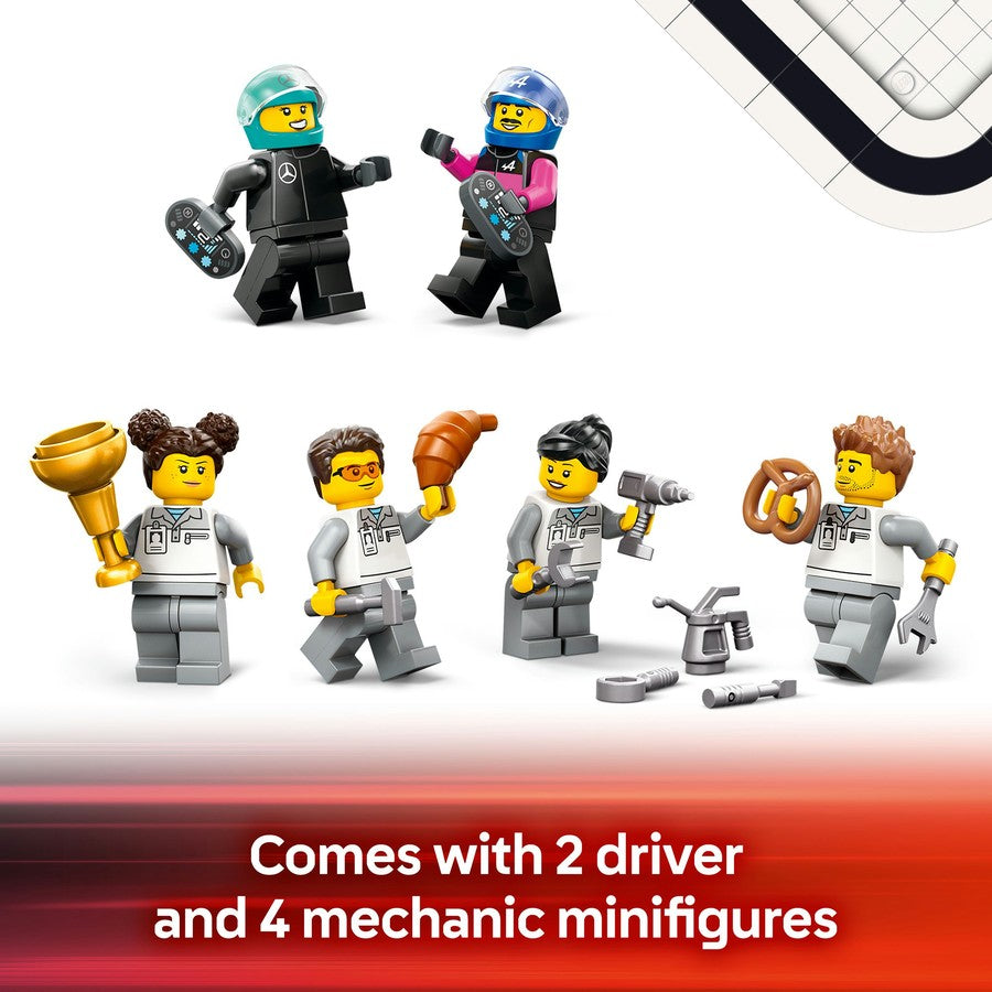 LEGO 60444 CITY F1 GARAGE MERC & ALPINE