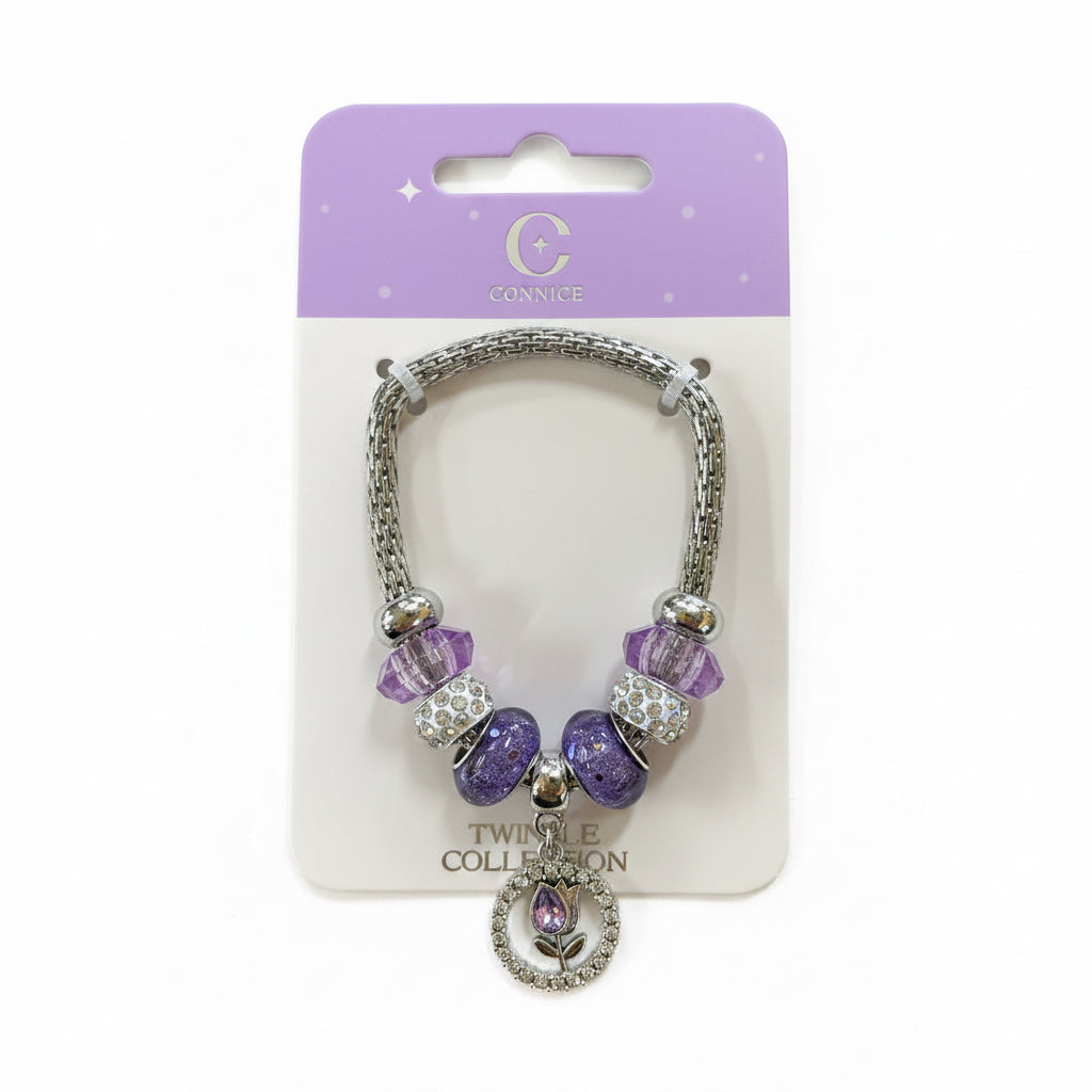 C/NICE BC13509B SILVER/PURPLE BRACELET