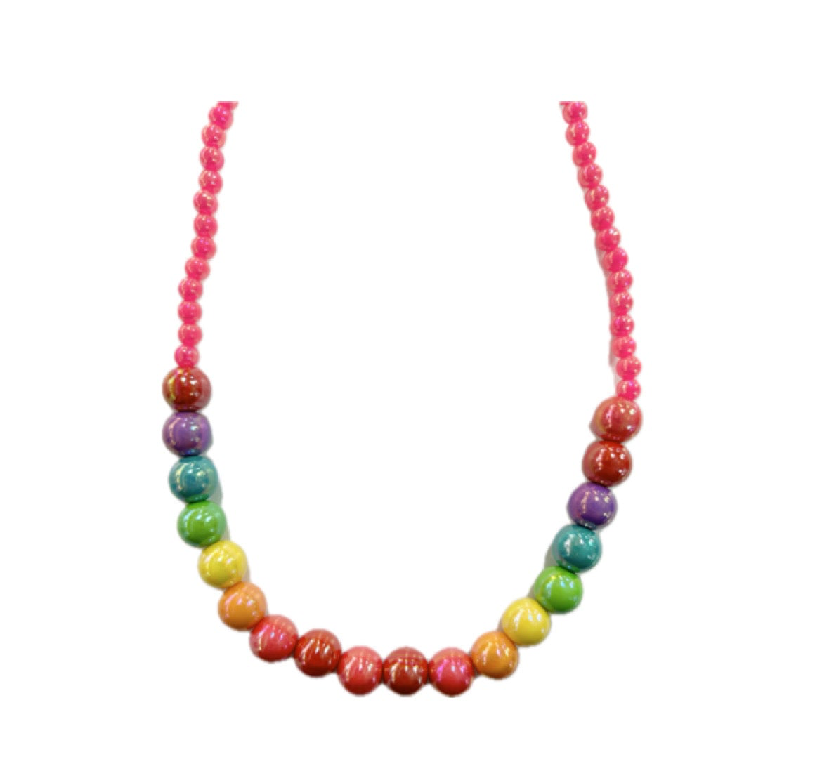 P/Pop Ncl007 Rainbow Beads Necklace