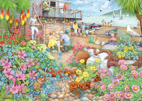 PUZZLE 1000PC BEACH GARDEN CAFE NEW