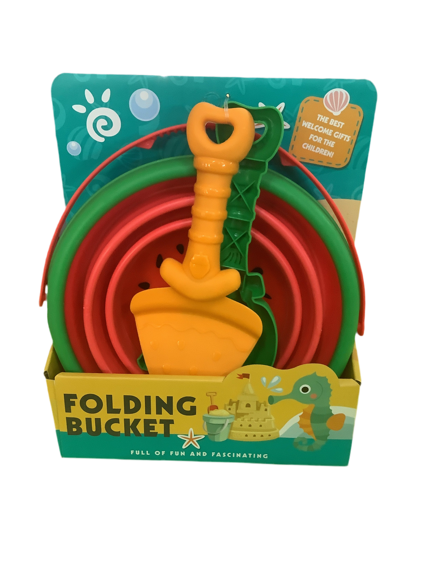 FOLDING WATERMELON BUCKET W 2 SPADES