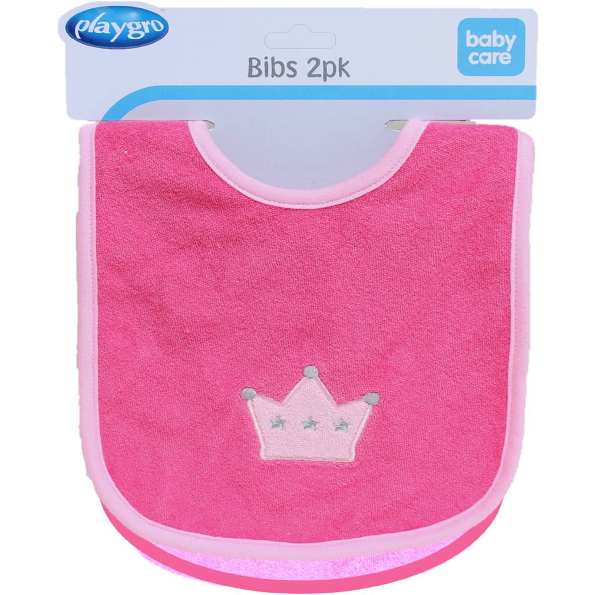PLAYGRO BIBS 2 PK CROWN PINK