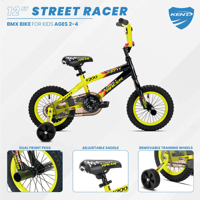 BIKE KENT 12" STREET RACER YELLOW