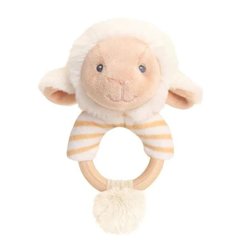 PLUSH KEELECO RING RATTLE LAMB