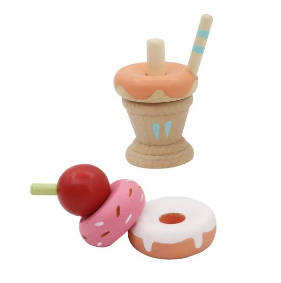 Wooden Ice Cream Cone Strawberry