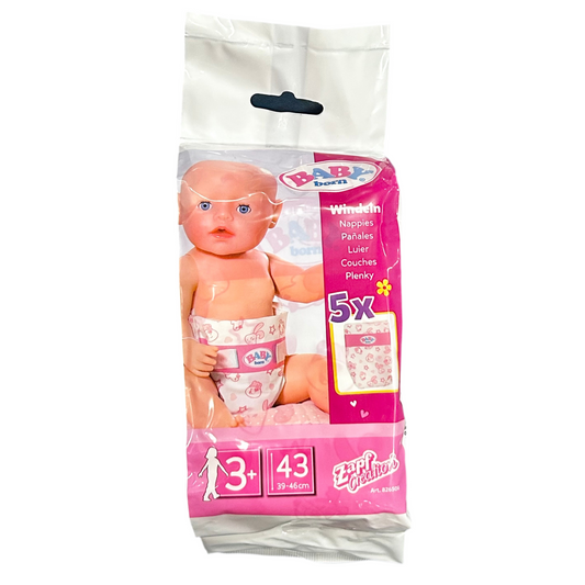 BB BABY BORN NAPPIES 5 PACK