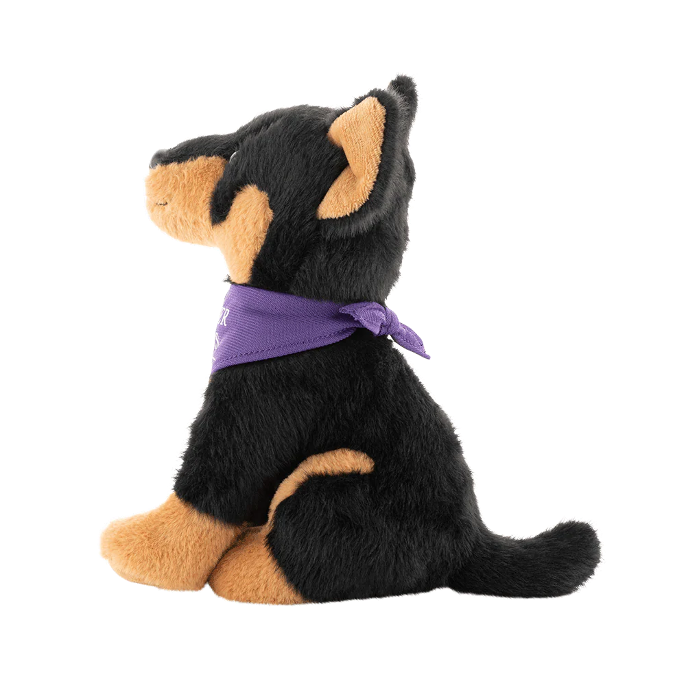 PLUSH MUSTER DOGS KELPIE BLK/TAN 22CM