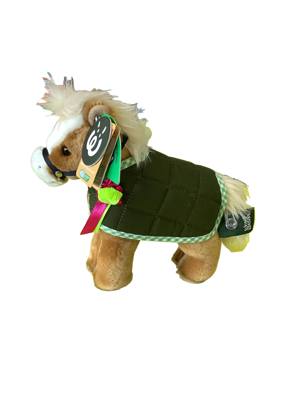PLUSH LIVING NATURE HORSE W JACKET 22CM