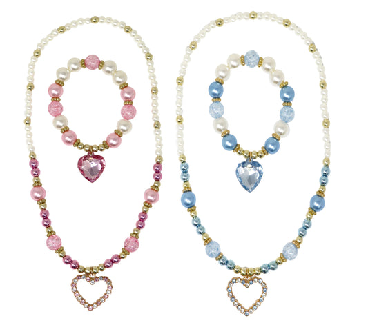 P/POP DANCE PEARL HEART NECKLACE SET