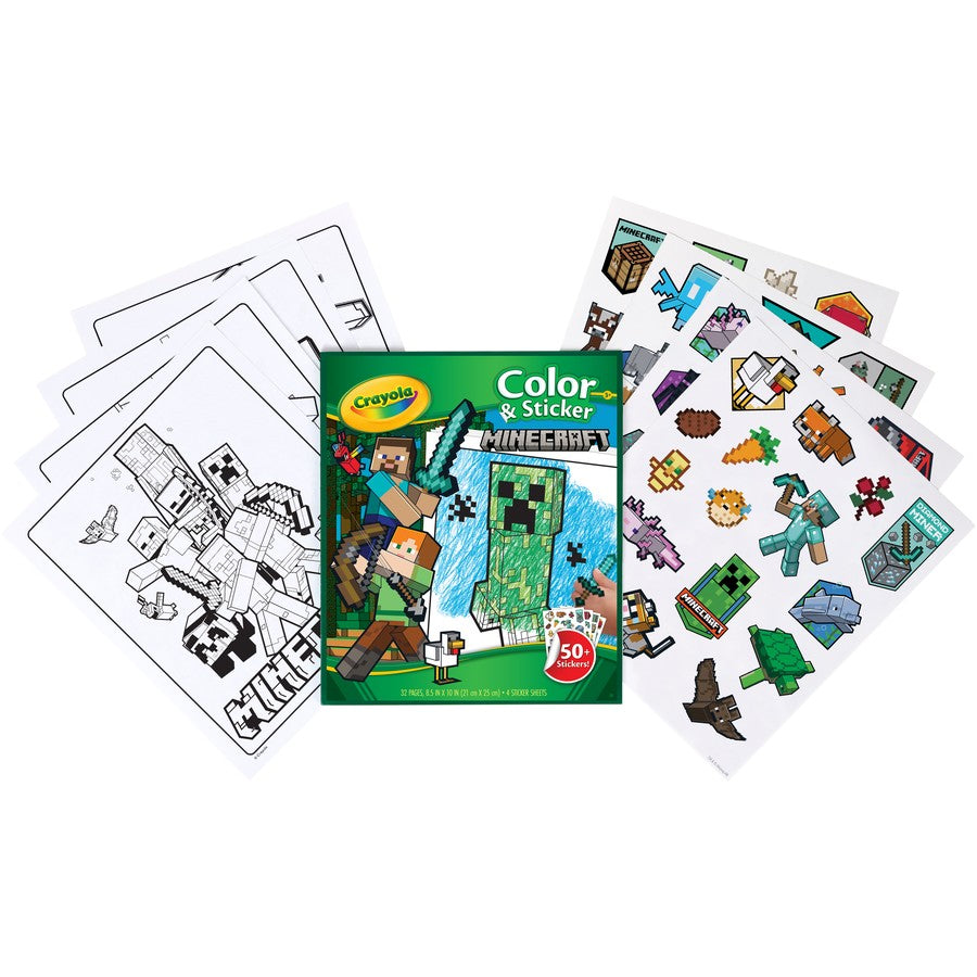 CRAYOLA COLOR & STICKER BOOK MINECRAFT