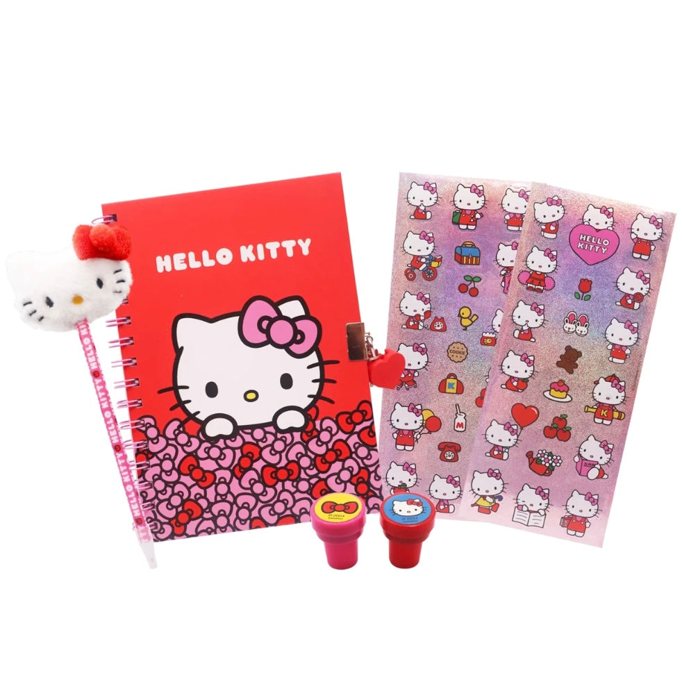 HELLO KITTY LOCKABLE DIARY SET
