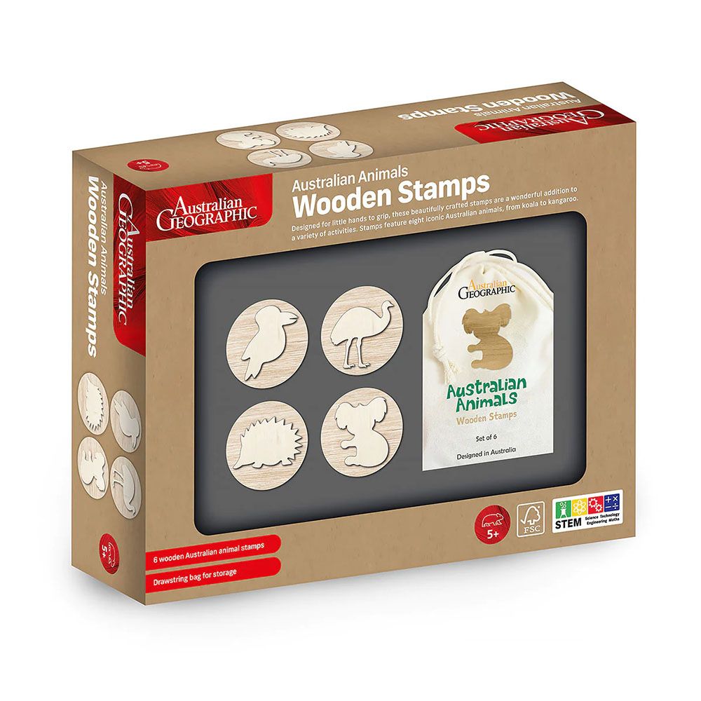 AUS GEO AUS ANIMALS WOODEN STAMP