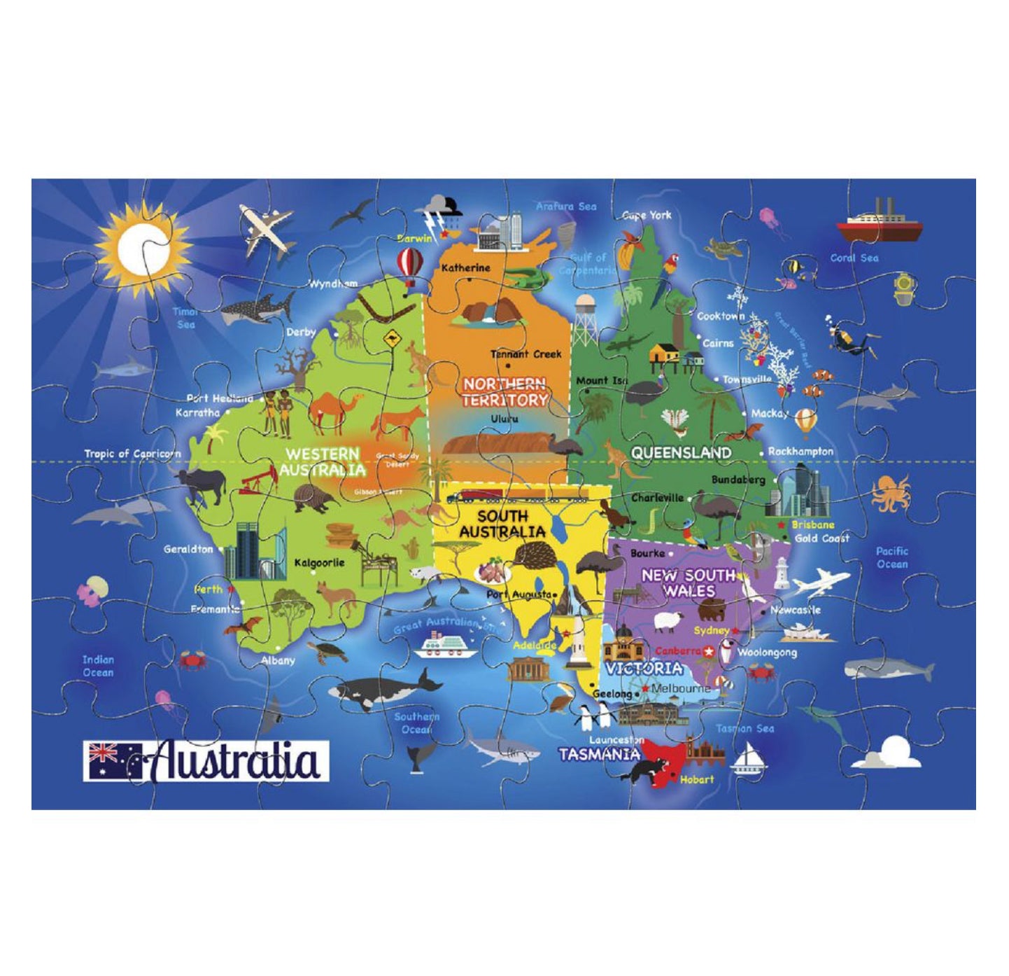 PUZZLE 48PC JUMBO FLOOR AUSTRALIA MAP