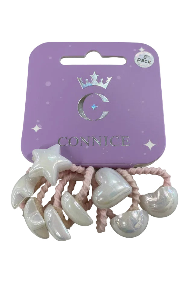 C/NICE HC08765 8PC HEAR/STAR HAIR TIES