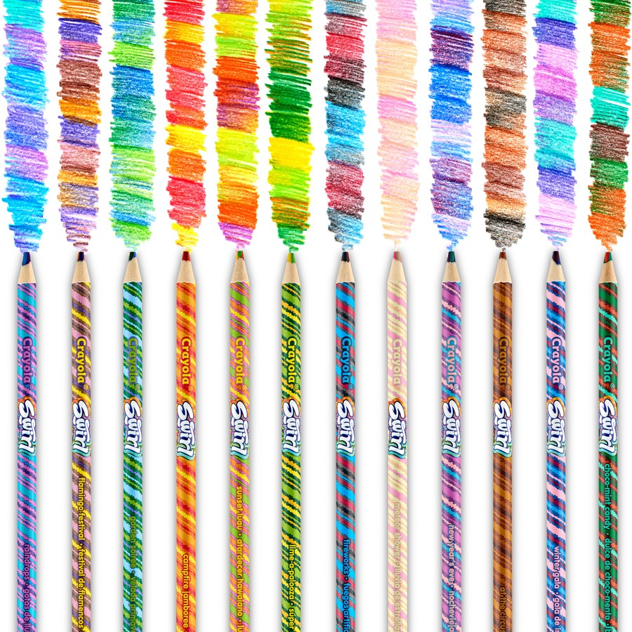 CRAYOLA PENCILS SWIRL 12PK