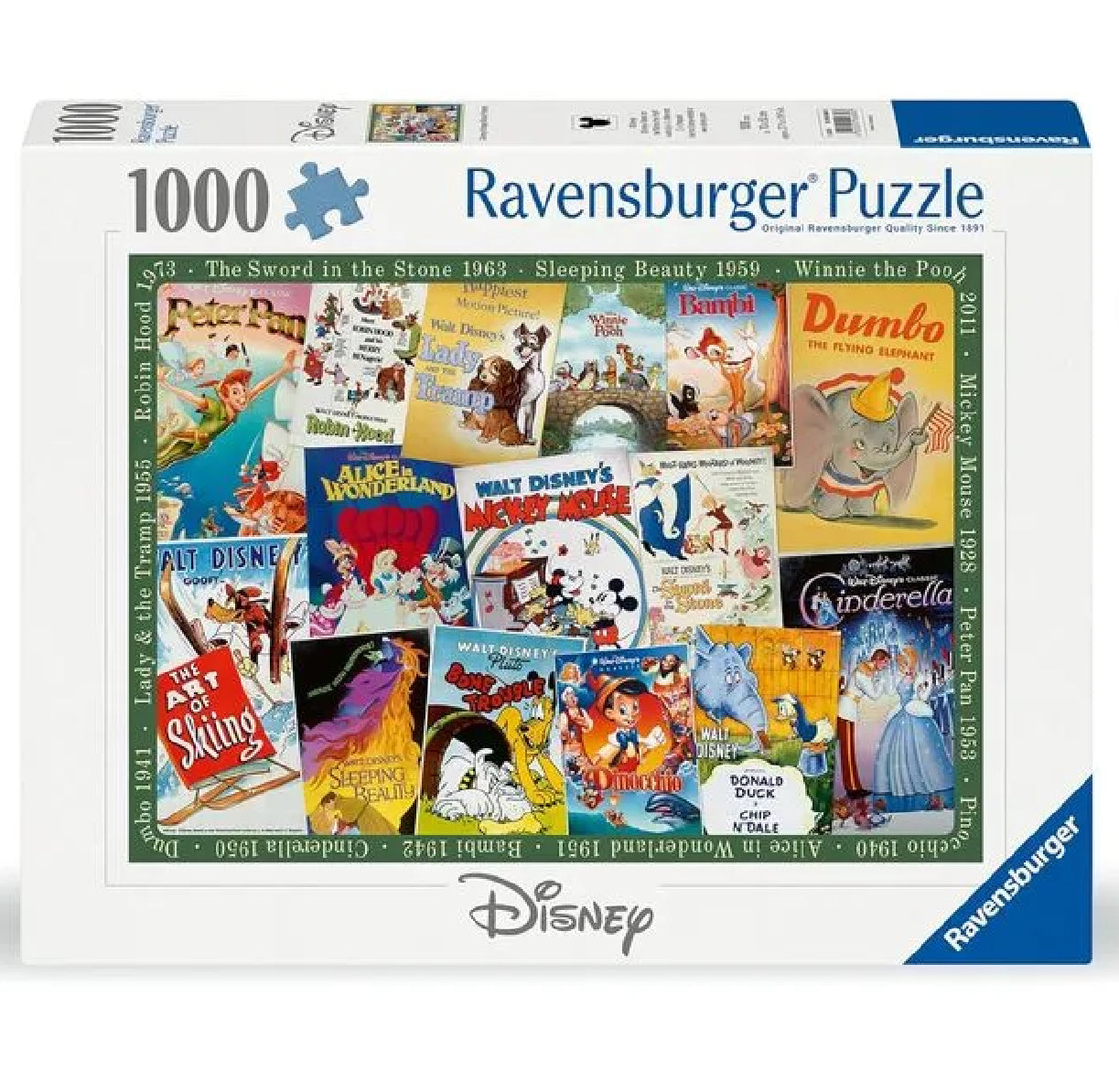 PUZZLE 1000PC DISNEY VINTAGE MOVIE POST