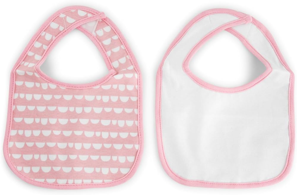 PLAYGRO BIBS 2 PK SCALLOP PINK