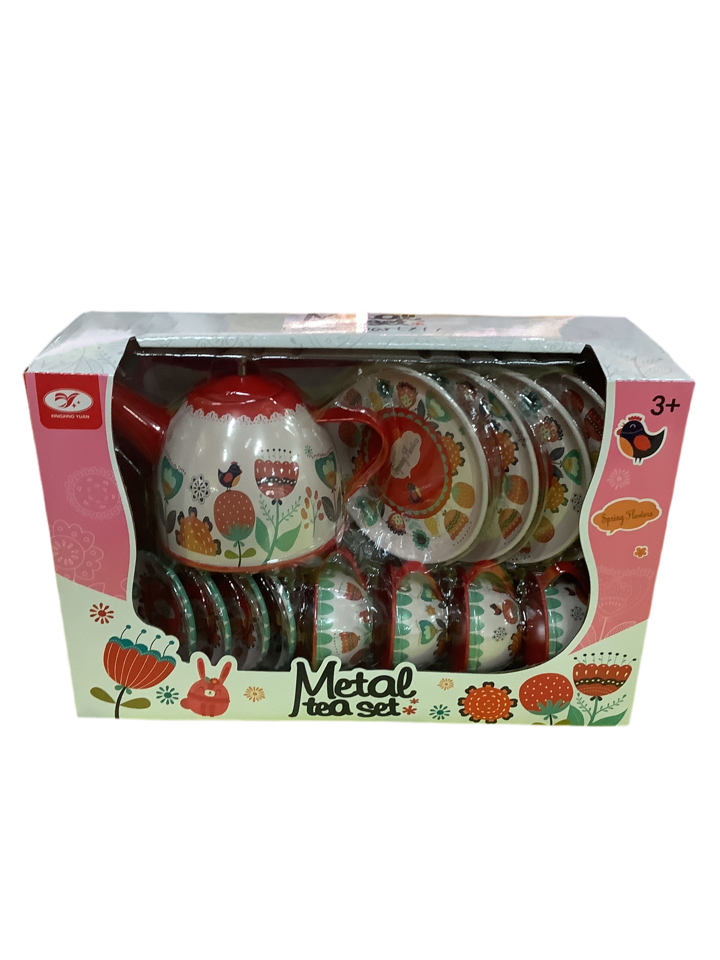 METAL TEA SET 14PC AST