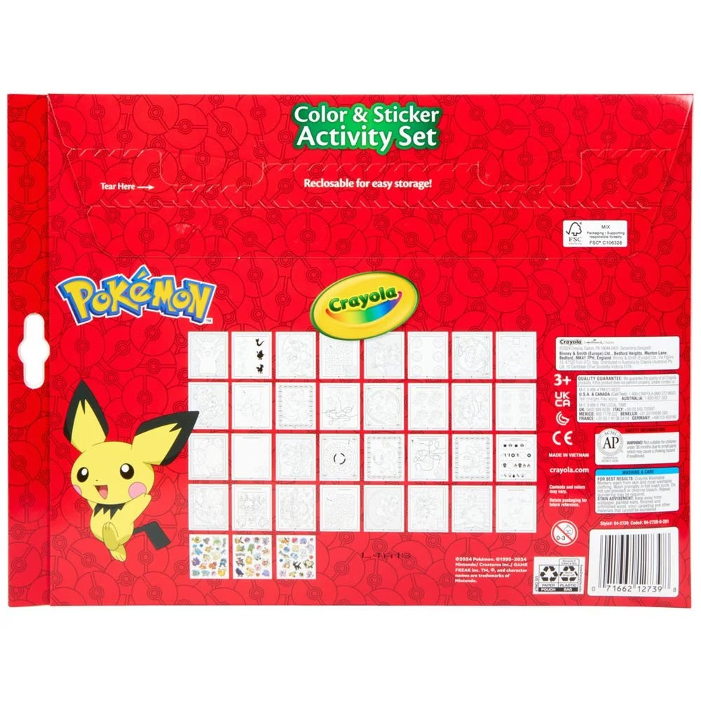 CRAYOLA CLR/STKR ACT SET POKEMON