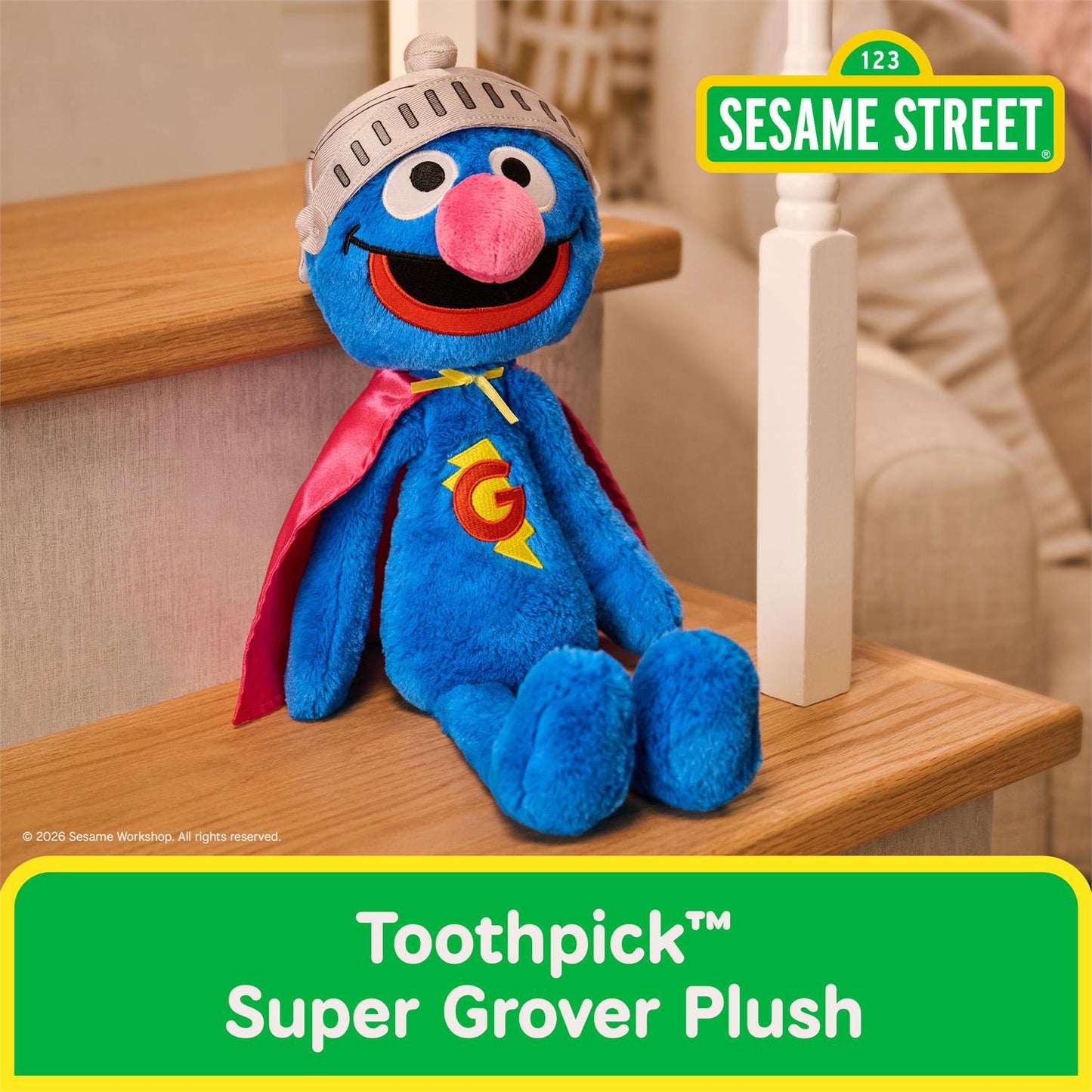 GUND PLUSH TOOTHPICK SES SUPER GROVER