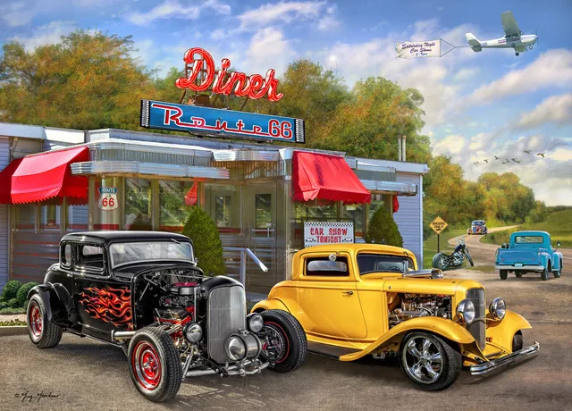 PUZZLE 1000PC BACK FAST LANE DINER SHOW