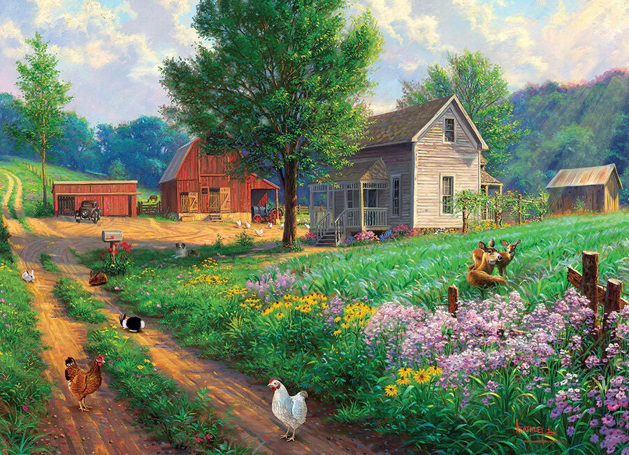 PUZZLE 1000PC FARM COUNTRY COBBLE HILL