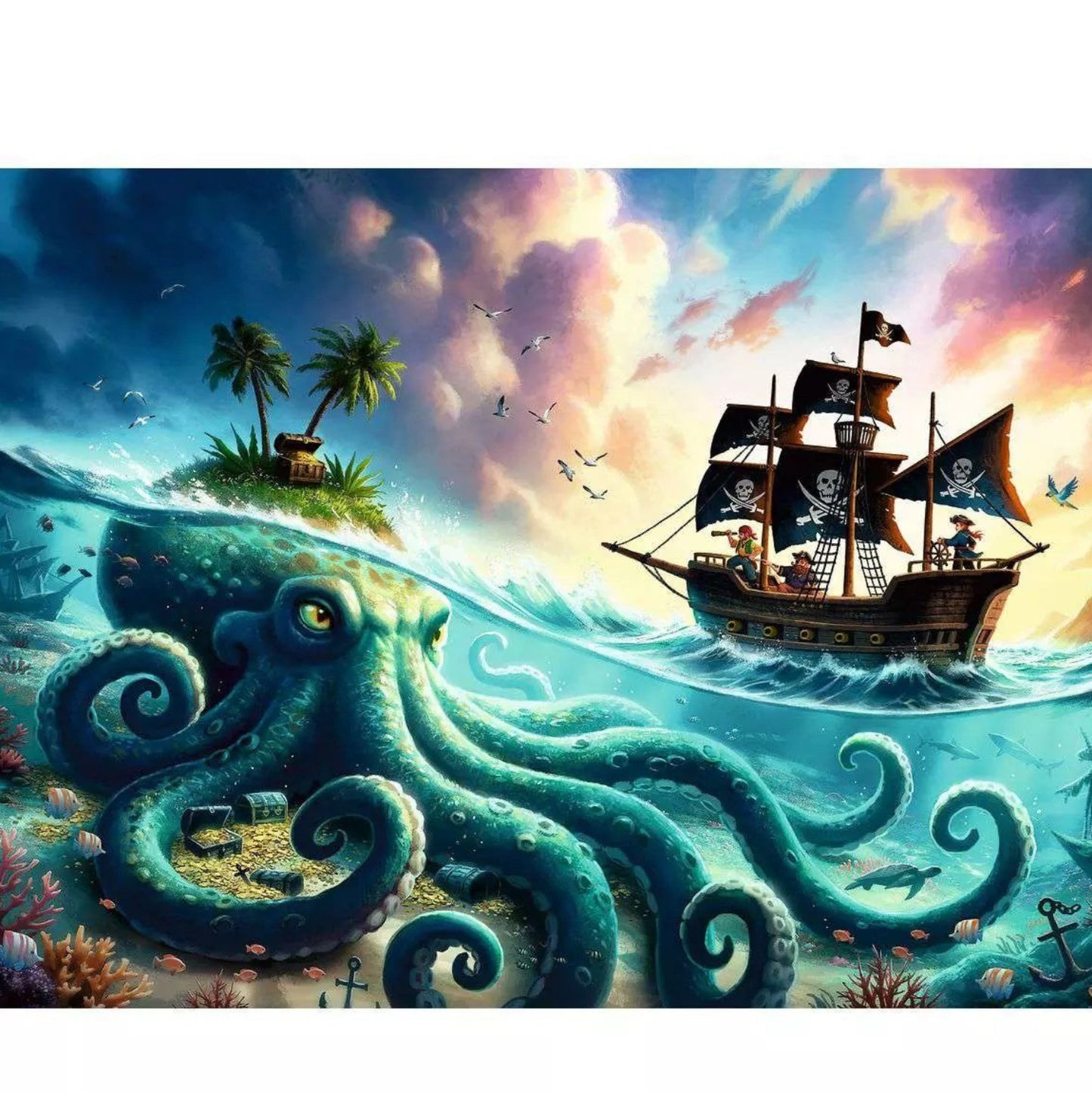 PUZZLE 100PC OCTOPUS TREASURE