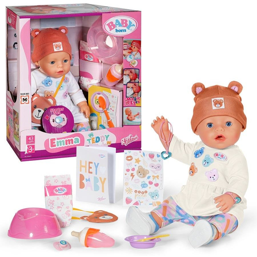 BB BABY BORN EMMA 43CM IN TEDDY STYLE