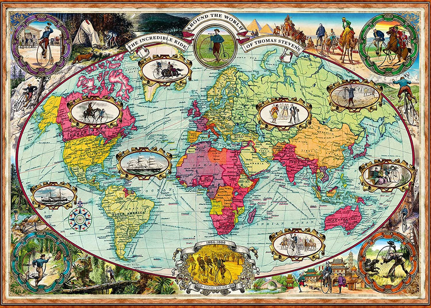 PUZZLE 1000PC AROUND THE WORLD BY BIKE N