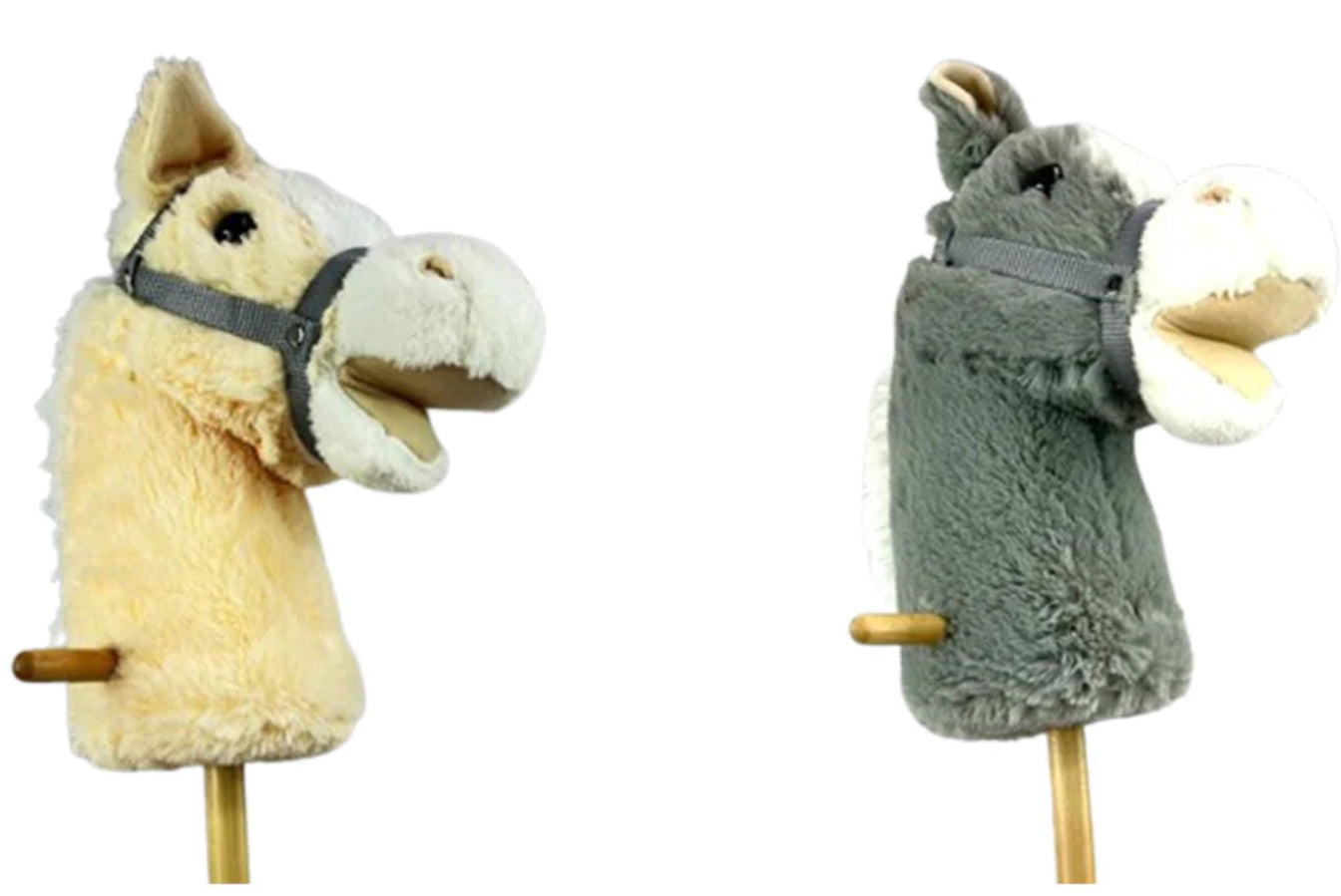 HOBBY HORSE W/ WHEELS GREY OR CREAM