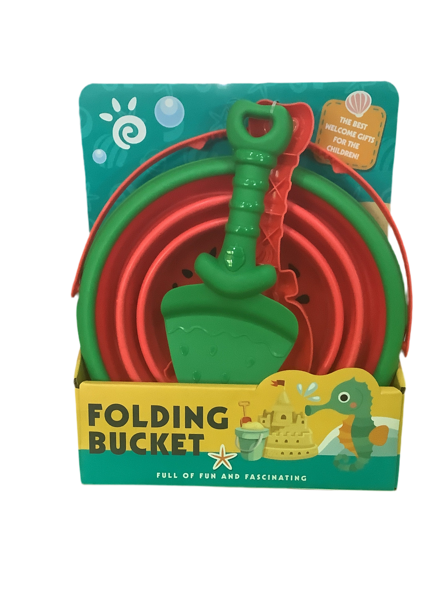 FOLDING WATERMELON BUCKET W 2 SPADES