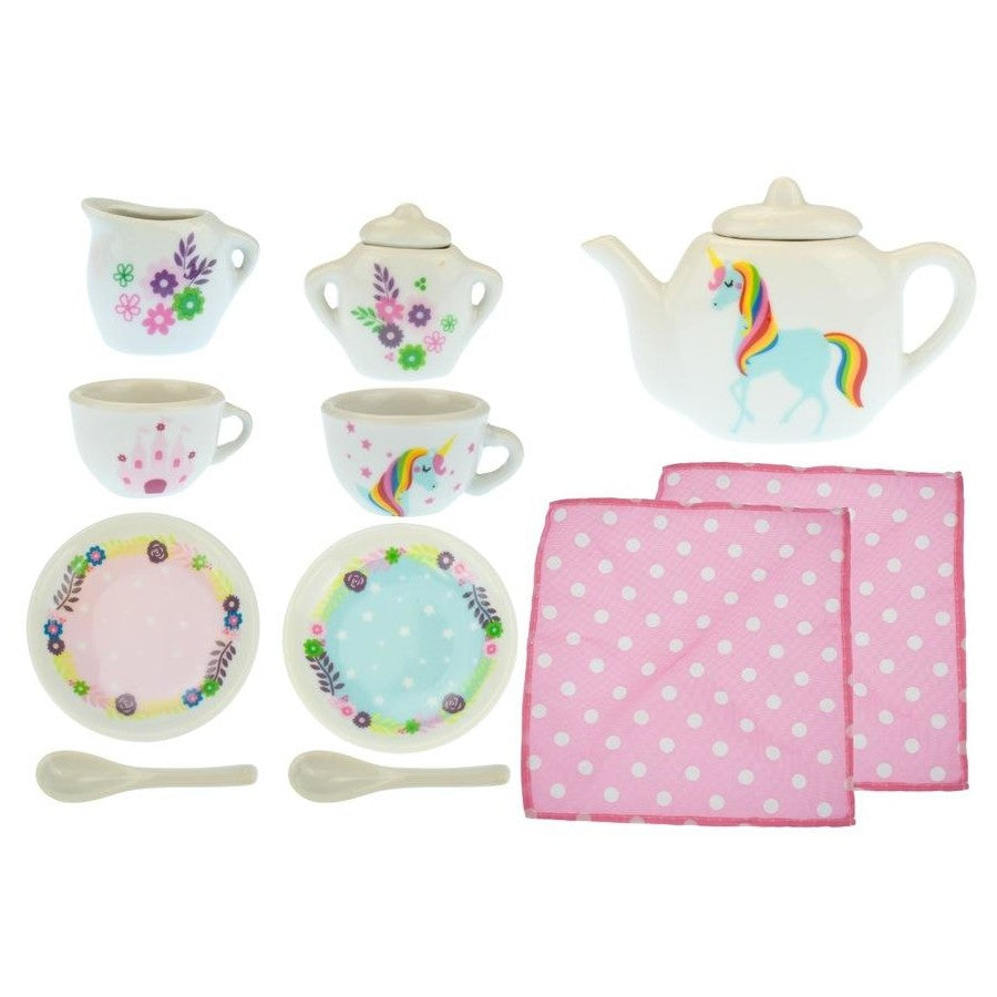 TEA SET PORCELAIN 13PC IN CASE UNICORN