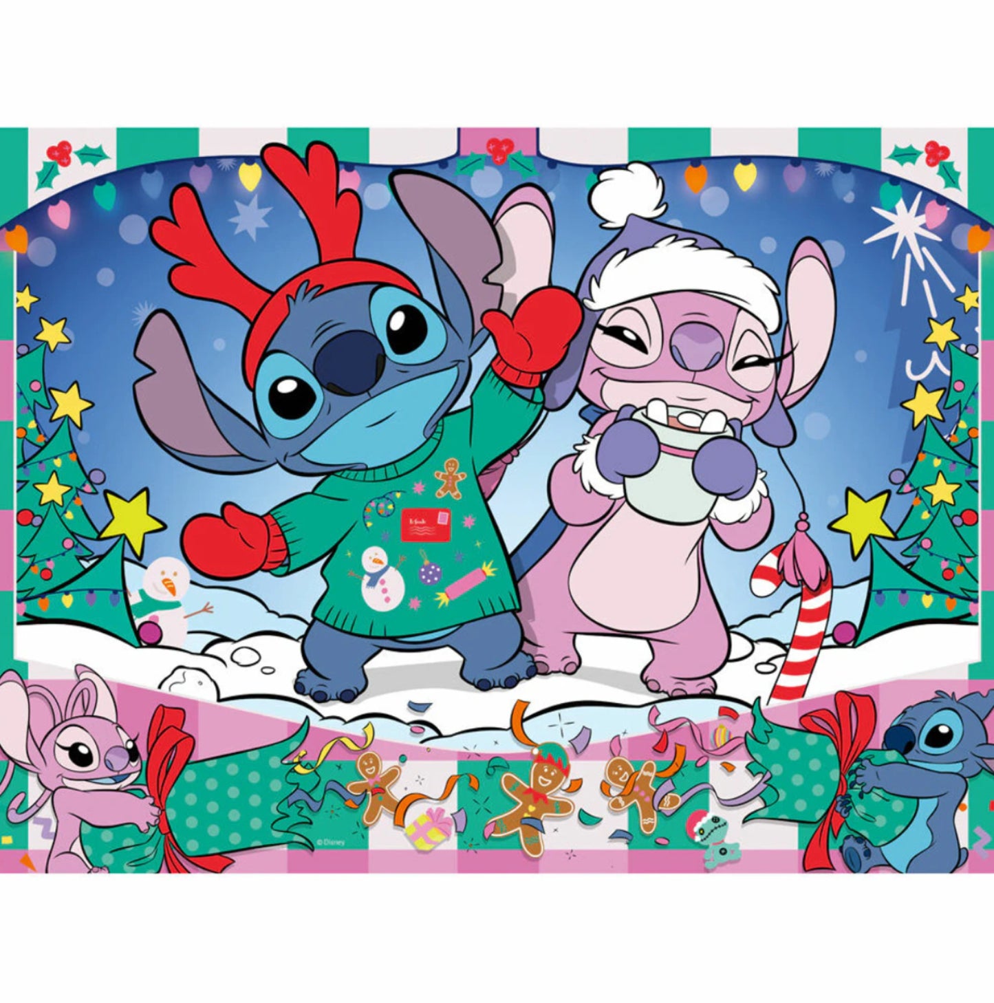 PUZZLE 100PC DISNEY STITCH CHRISTMAS