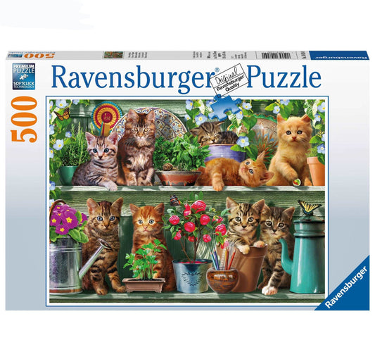 PUZZLE 500PC CATS ON THE SHELF NEW