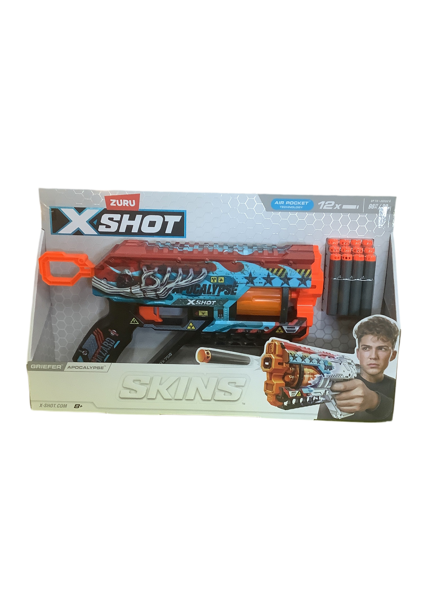 ZURU XSHOT SKINS GRIEFER W 12 DARTS AST