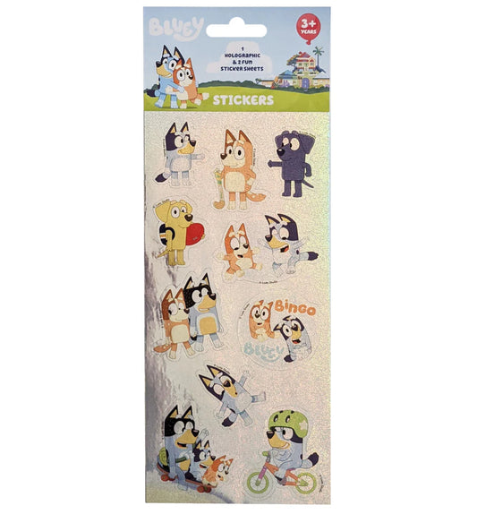 STICKERS 3PK BLUEY HOLOGRAPIC