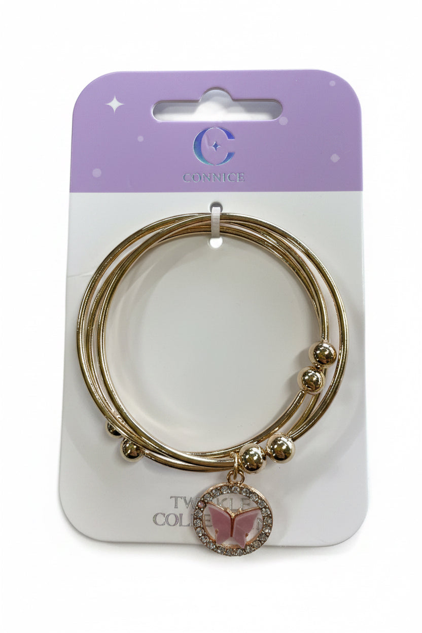 C/NICE HC06327 PINK B/FLY BANGLE