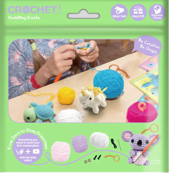 CROCHET KEYCHAIN - CUDDLING KOALA