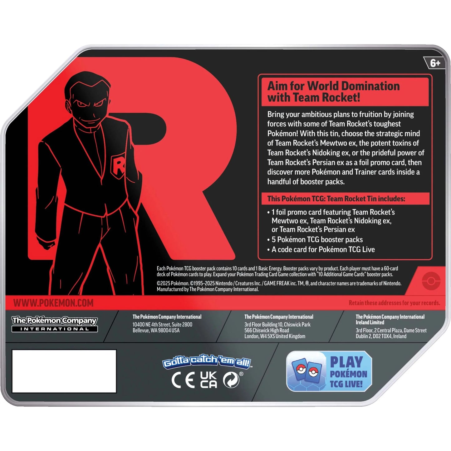 POKEMON TCG TEAM ROCKET TINS