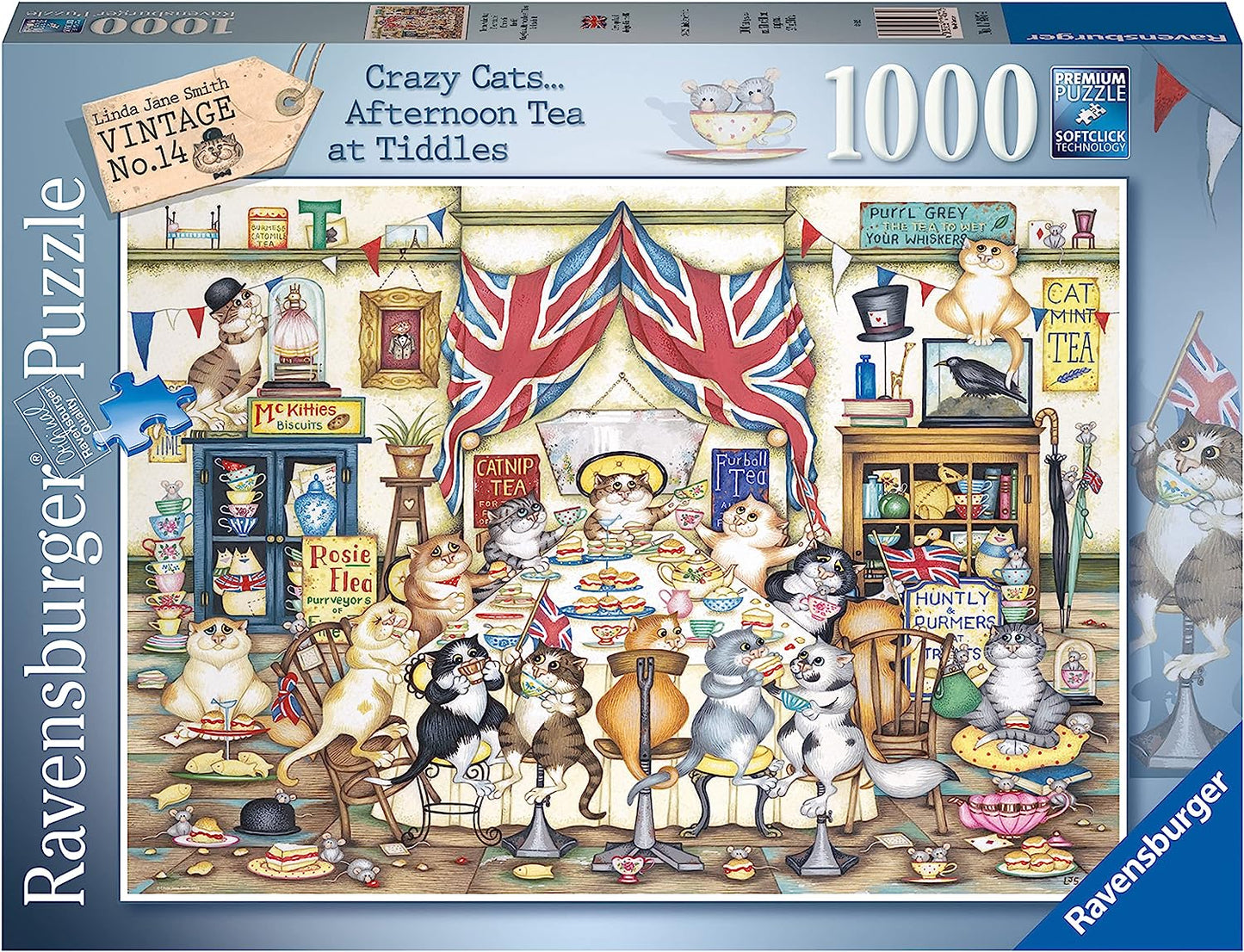 PUZZLE 1000PC CRAZY CATS AFTERNOON TEA N