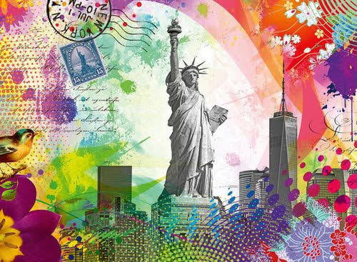 PUZZLE 500PC NEW YORK POSTCARDS NEW
