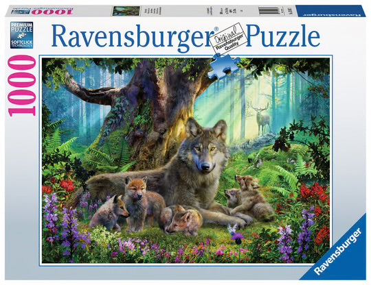 PUZZLE 1000PC WOLVES IN THE FOREST NEW