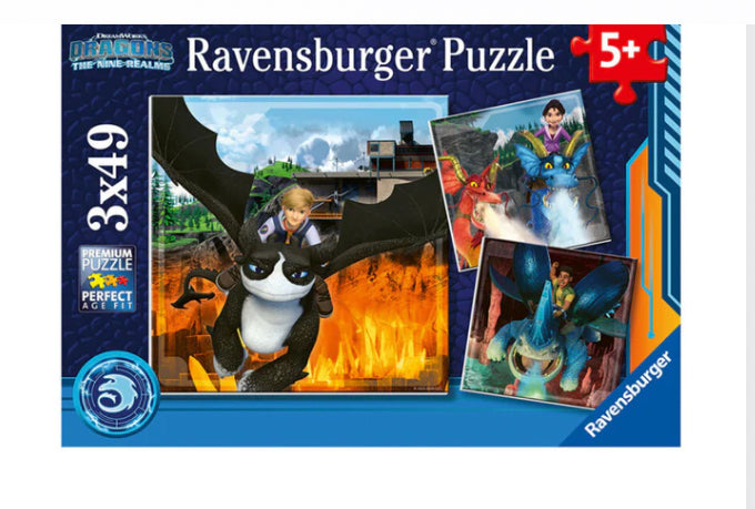 PUZZLE 3X49PC DRAGONS