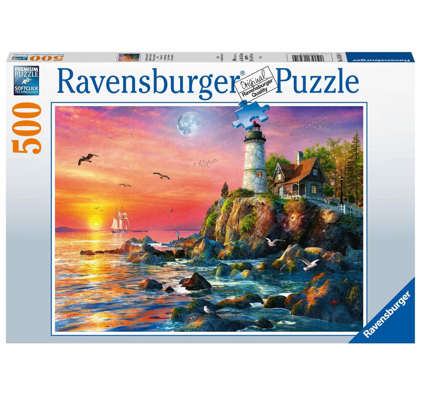 PUZZLE 500PC LIGHTHOUSE AT SUNSET NEW