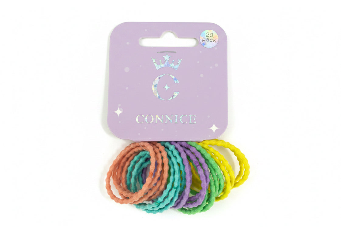 C/NICE HC06020 20 MULTI COLOUR HAIR TIES