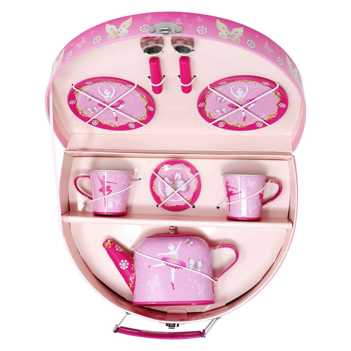 TIN TEA SET BUTTERFLY BALLET P/POP