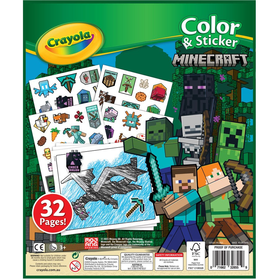 CRAYOLA COLOR & STICKER BOOK MINECRAFT