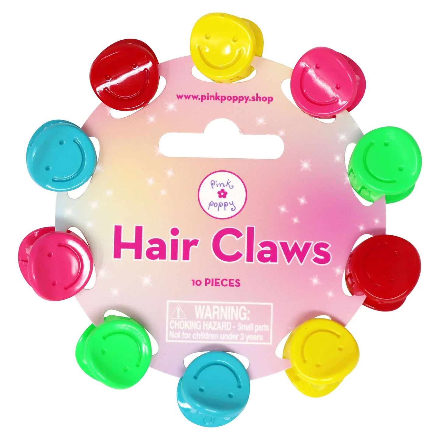 P/POP SMILEY HAIR CLIPS